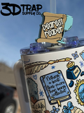 Dearest reader 3D Printed Straw Topper | Reusable Cup Accessory | Tumbler Straw hugger