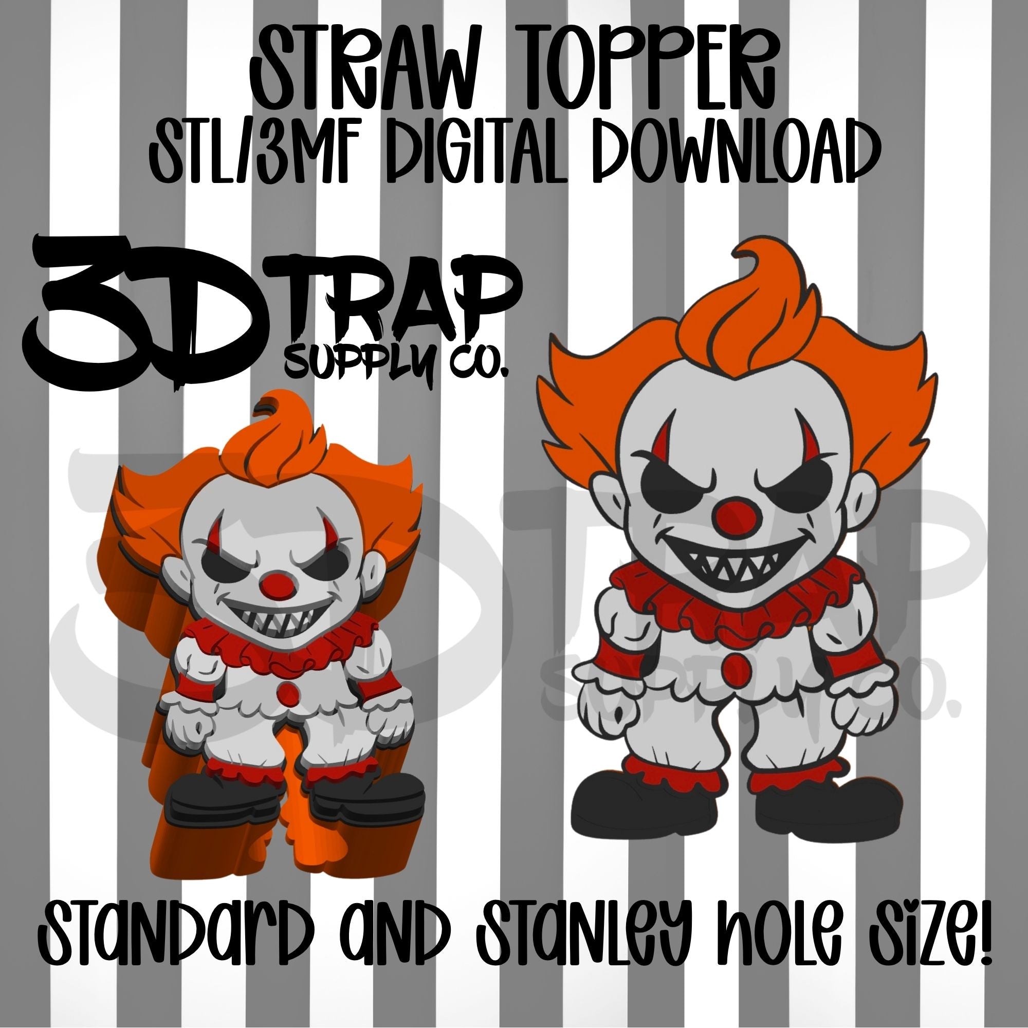 Clown Straw topper STL/3MF