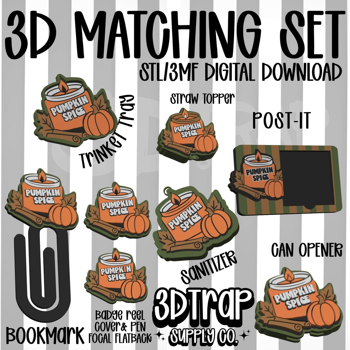 Pumpkin Spice Set 3D Matching Sets STL/3MF
