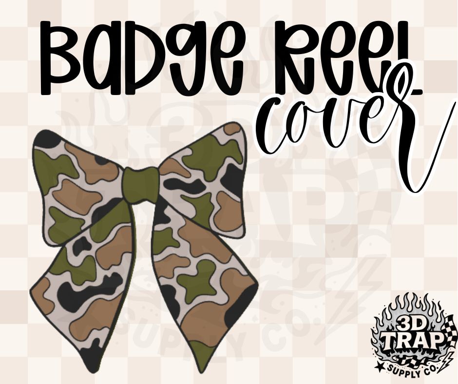 Camo Bow Badge Reel Cover Glue On | 3D Printed Badge Topper | Work ID Accessory (Copy)