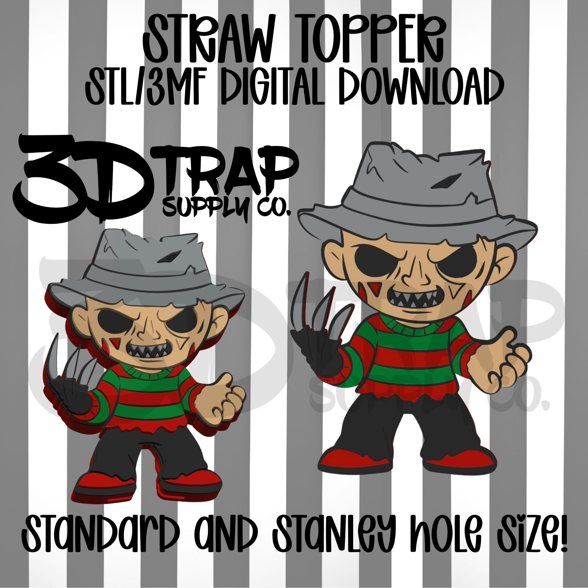 Scary Dream Guy Straw topper STL/3MF
