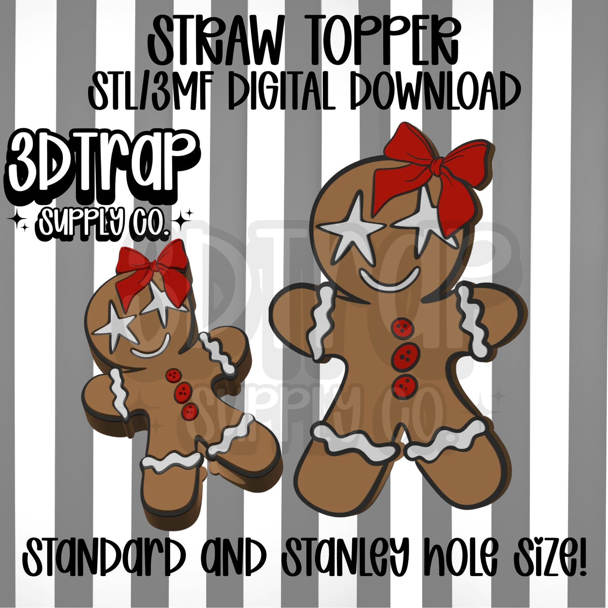 Gingerbread Woman Straw topper STL/3MF