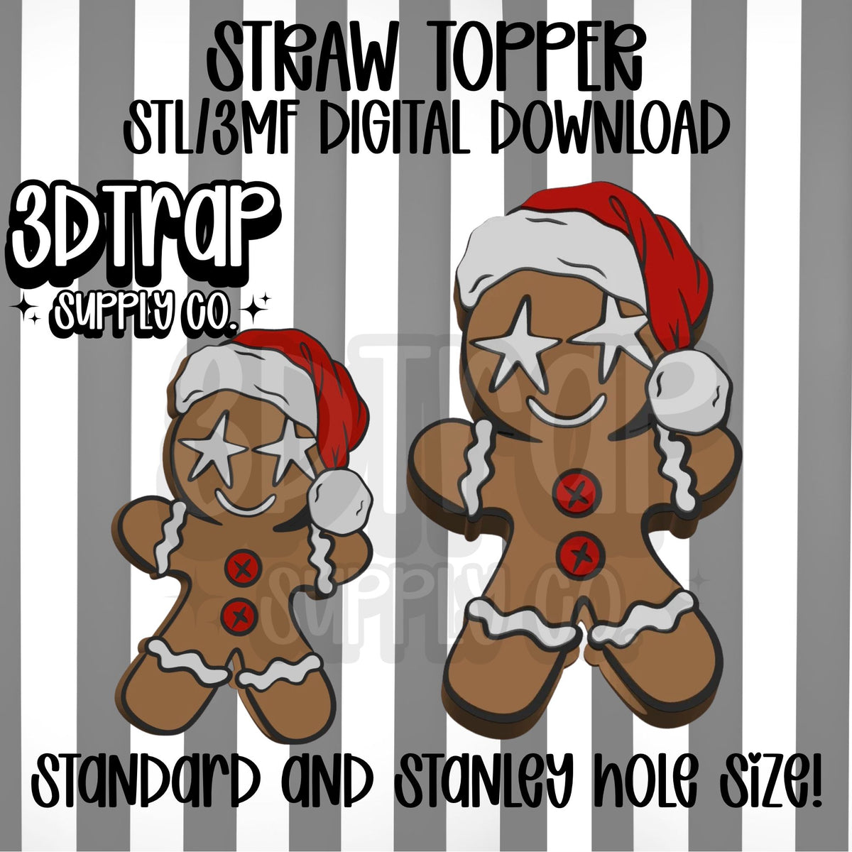 Gingerbread Man Straw topper STL/3MF