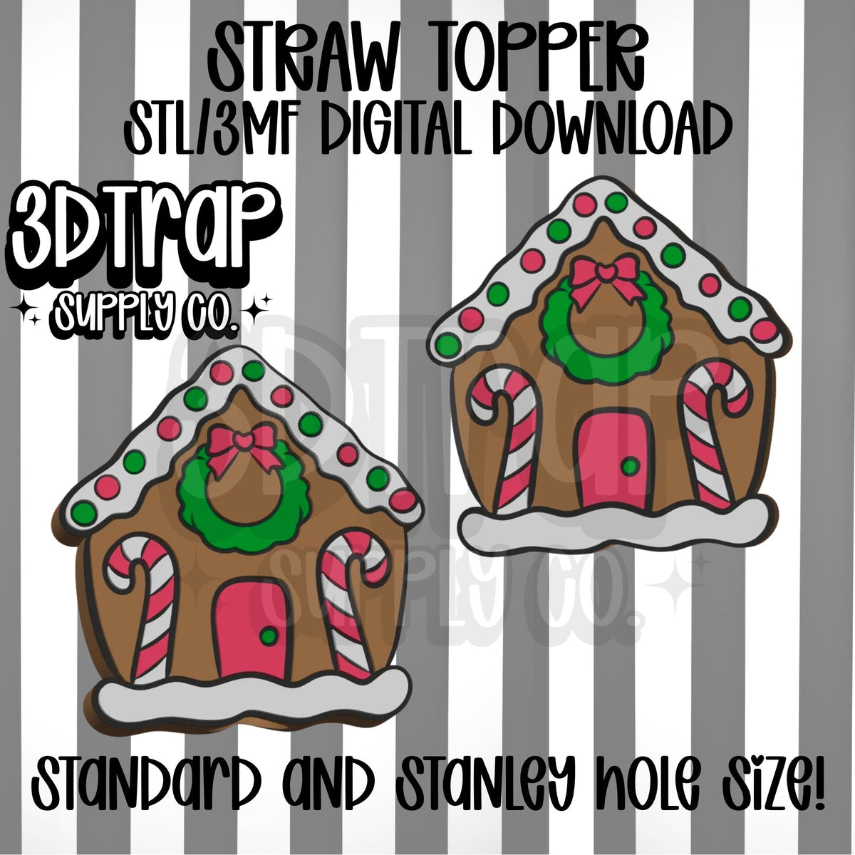 Gingerbread HOUSE Straw topper STL/3MF