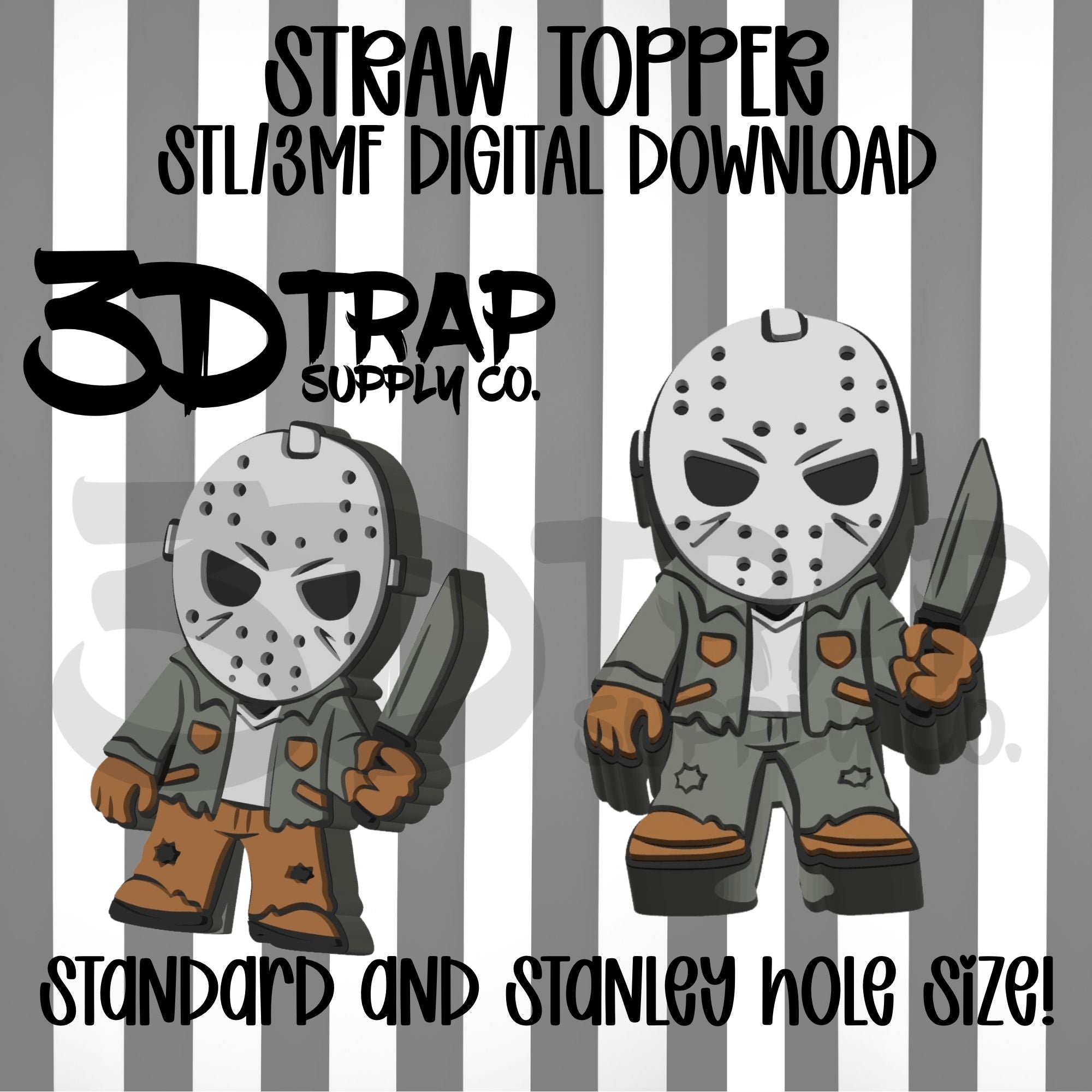 Lake Mask man Straw topper STL/3MF