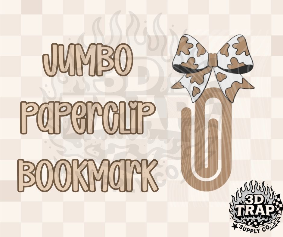 Cow Hide Jumbo Paperclip Bookmark – 3D Printed