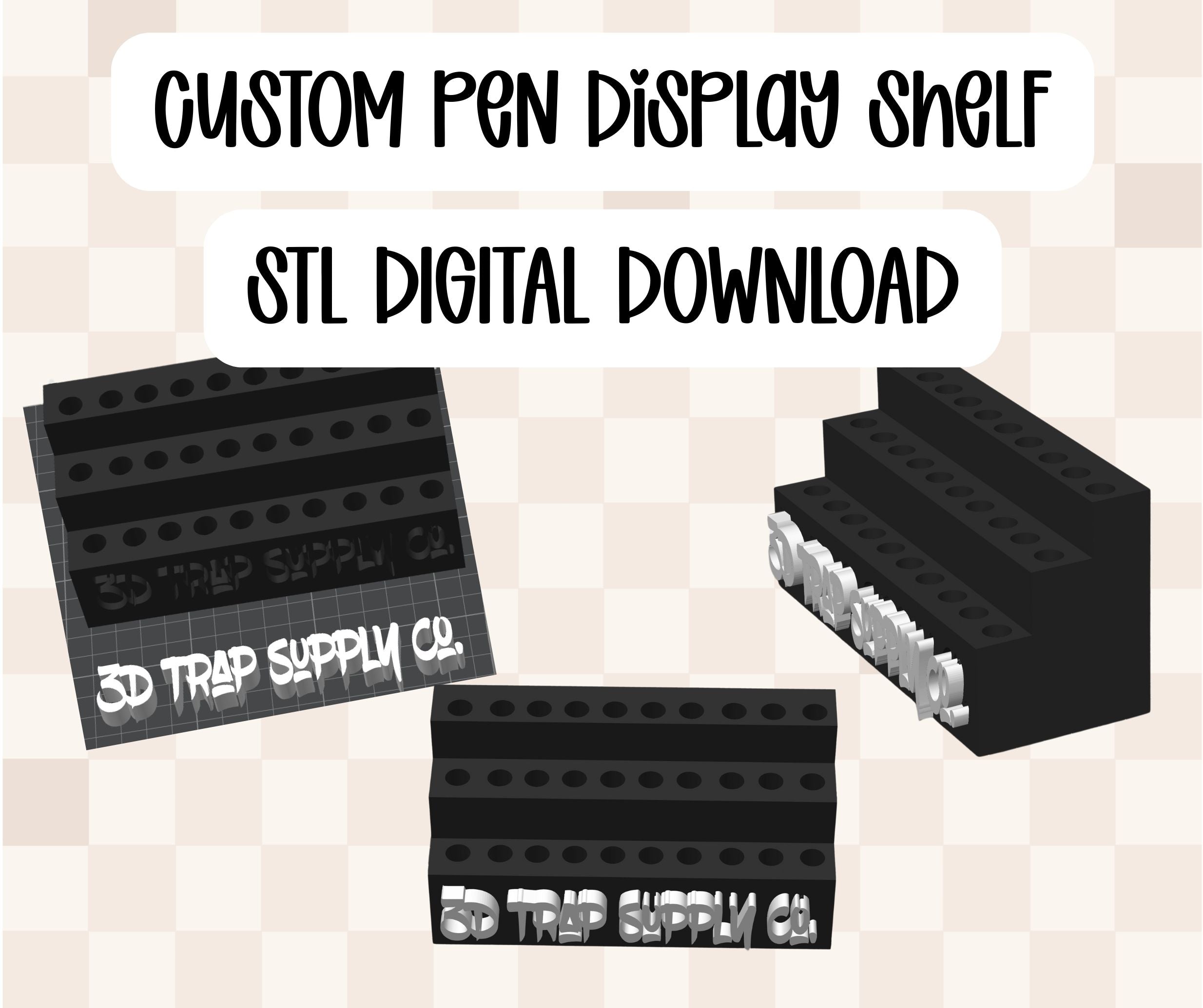 Custom pen/ Straw topper Display shelf STL 3MF FILE