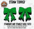 Green Bow Straw Topper