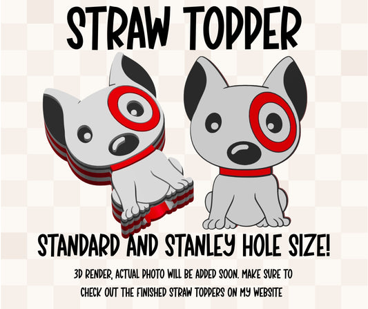 White and Red  Straw Topper