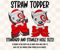 White and Red X-mas  Straw Topper