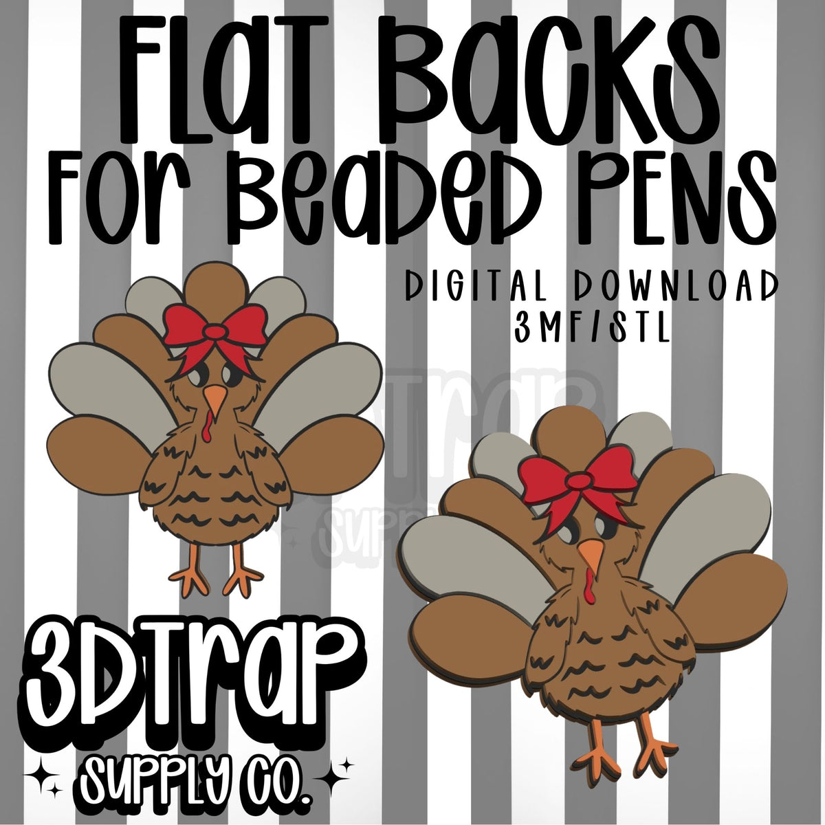 Turkey Pen Focal Flat Back Stl/3mf file
