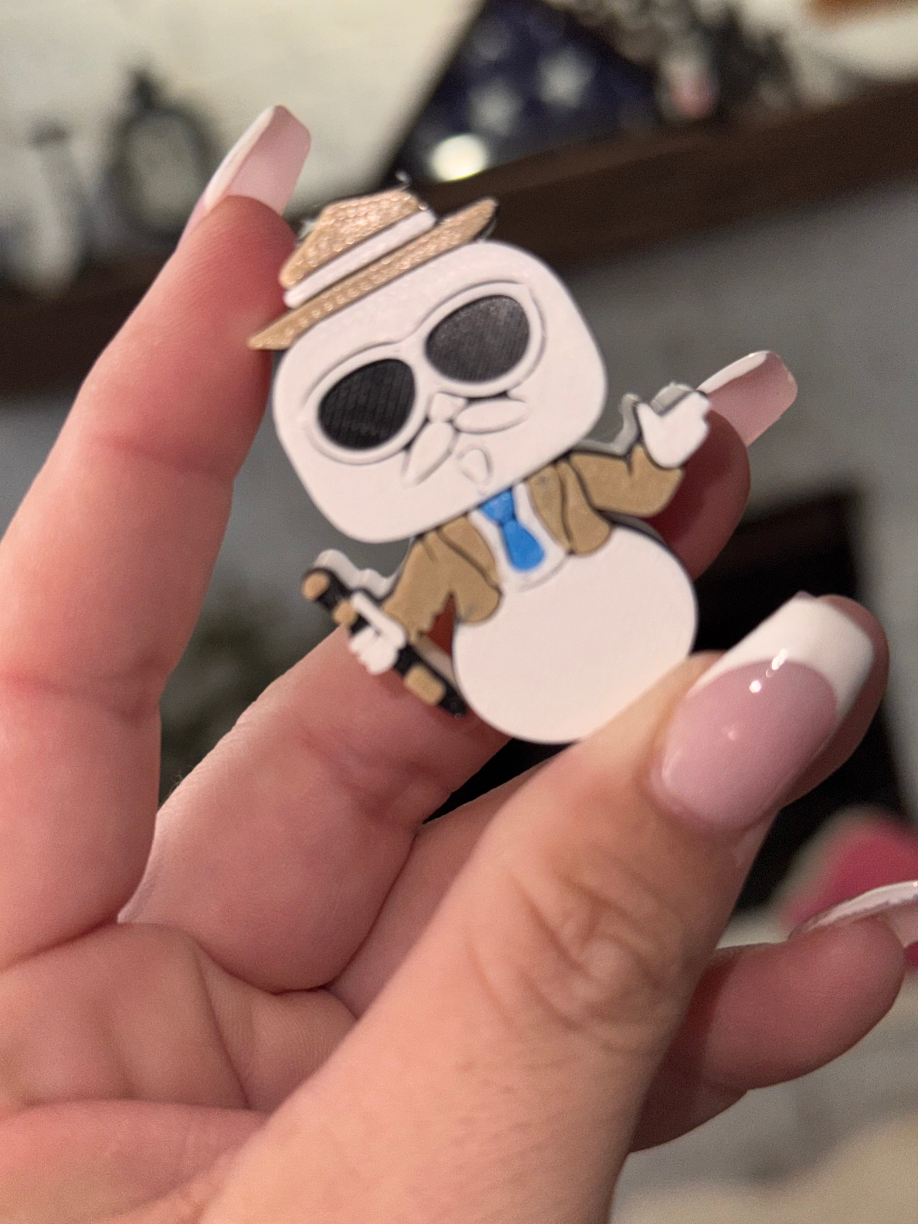 Singing Snowman  Straw Topper