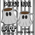 Ghost Coffee Mug Badge Reel Cover Topper STL/3MF
