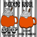 Pumpkin Spice Coffee Mug Badge Reel Cover Topper STL/3MF