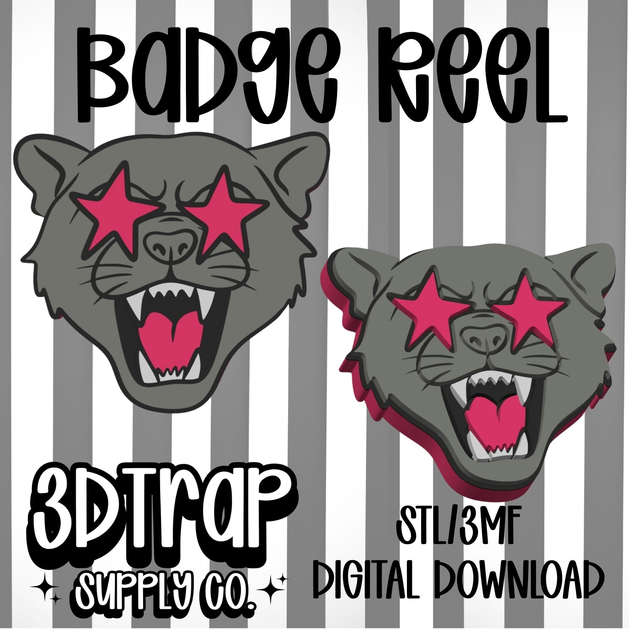 Wildcats Badge Reel Cover Topper STL/3MF