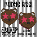 Bear  Badge Reel Cover Topper STL/3MF