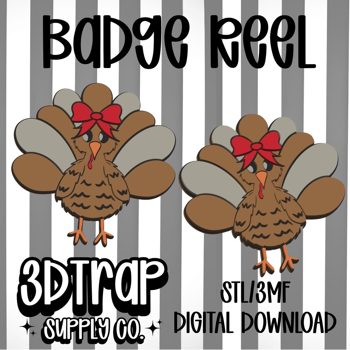 Turkey Badge Reel Cover Topper STL/3MF
