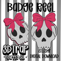 Skull Badge Reel Cover Topper STL/3MF