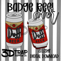 Beer Can Badge Reel Cover Topper STL/3MF
