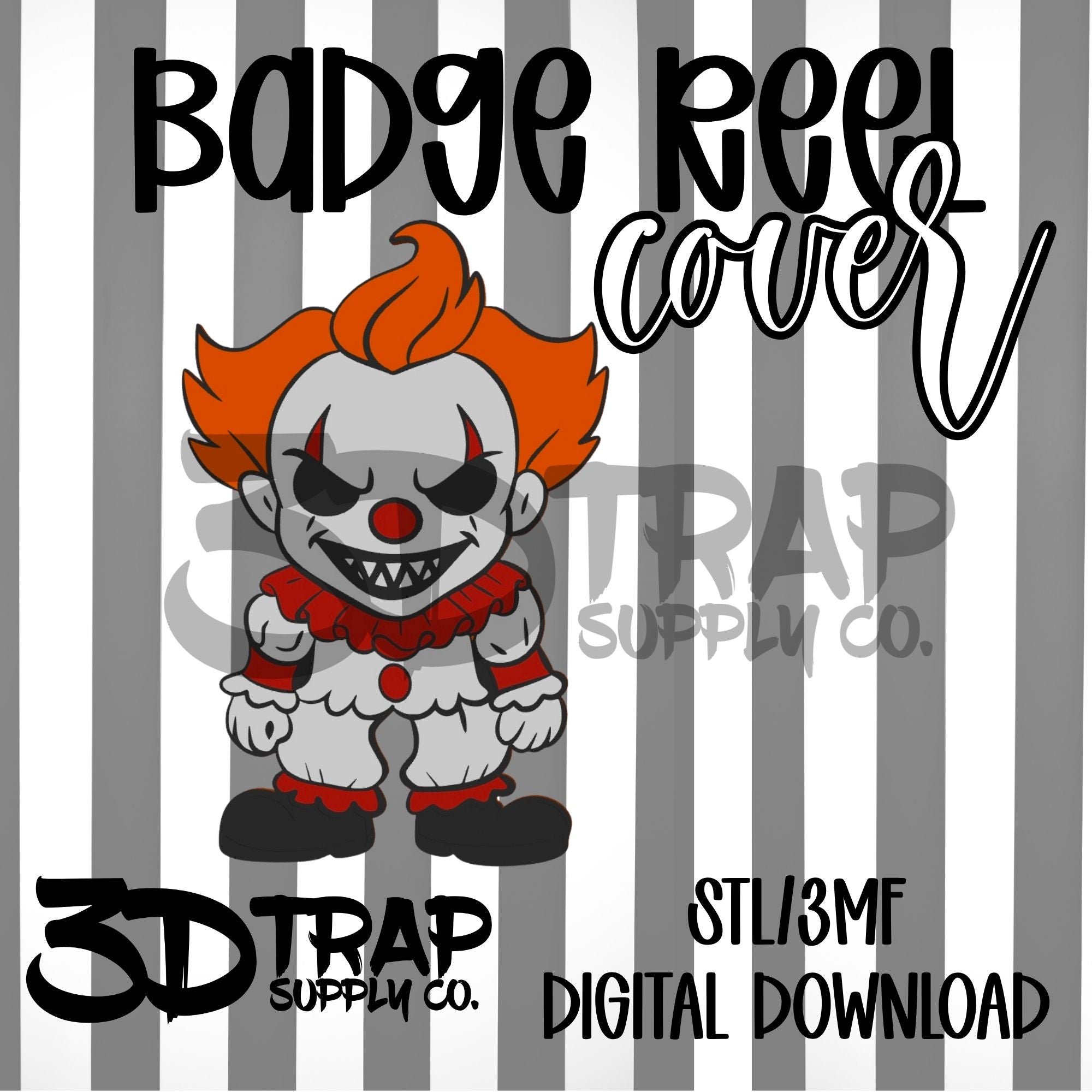 Clown Badge Reel Cover Topper STL/3MF