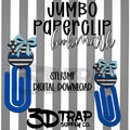 Blue Line Paperclip Bookmark STL/3MF