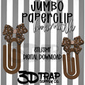 Cheetah Skull Bow Paperclip Bookmark STL/3MF