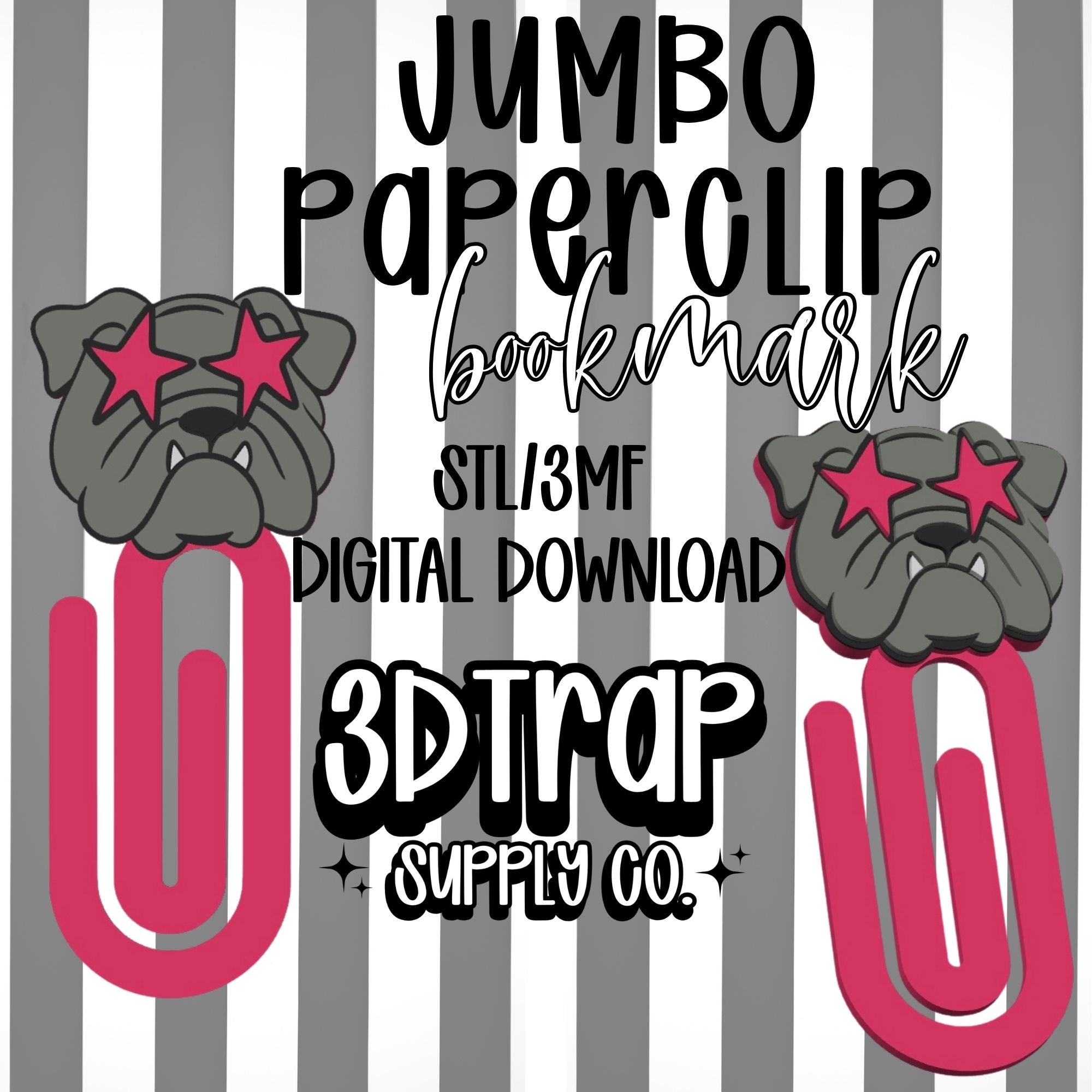 Bulldog Paperclip Bookmark STL/3MF