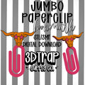 Longhorn Paperclip Bookmark STL/3MF