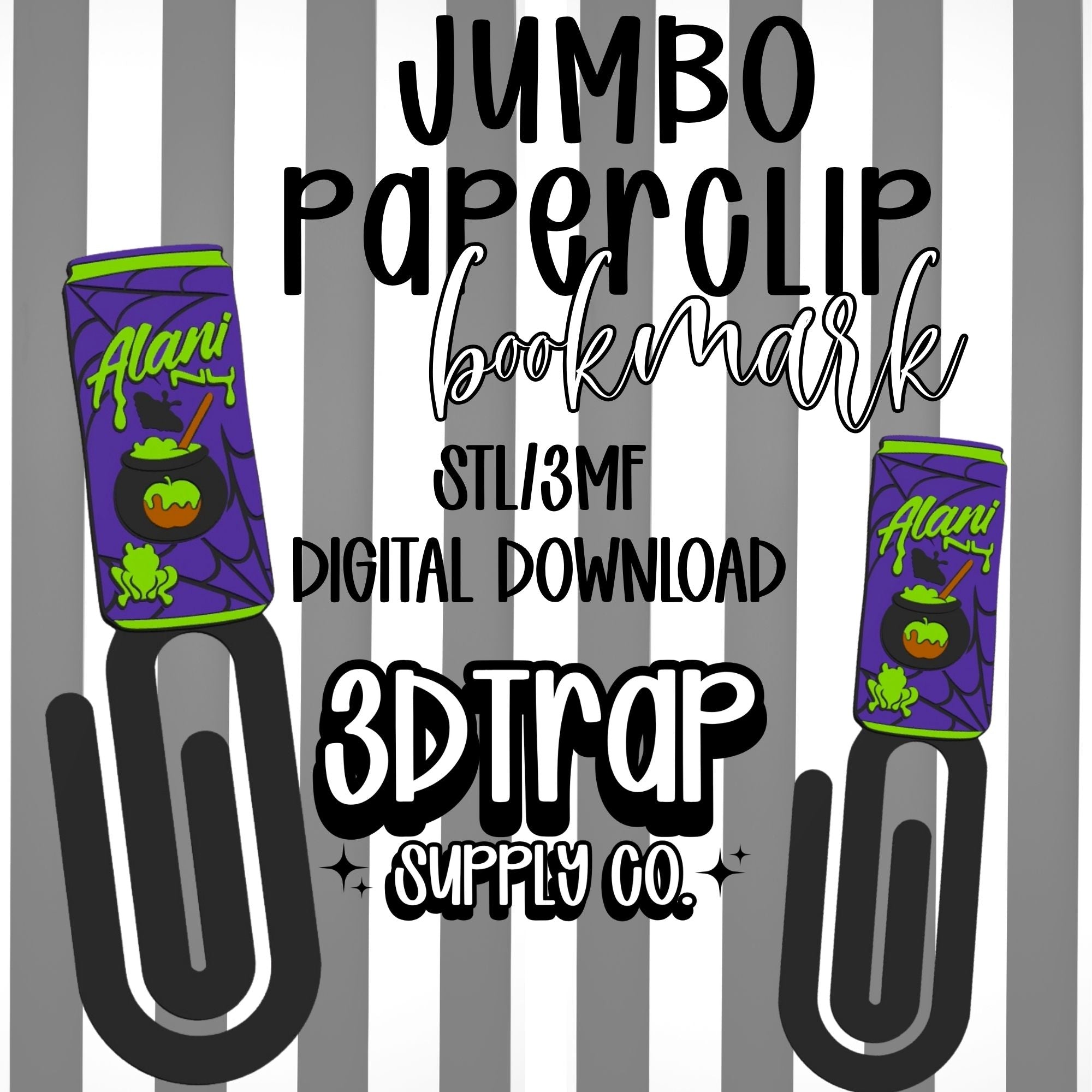 Purple Drink Paperclip Bookmark STL/3MF