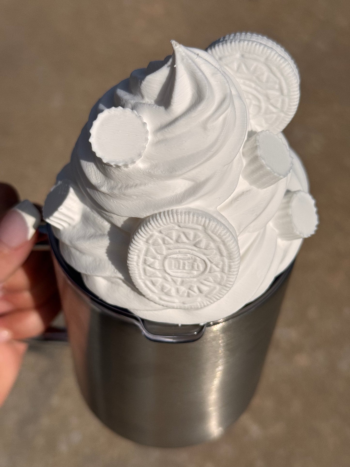 Cookies and Cream whip cream topping 3d printed