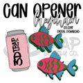 Neon Fish Can Opener Keychain STL/3MF