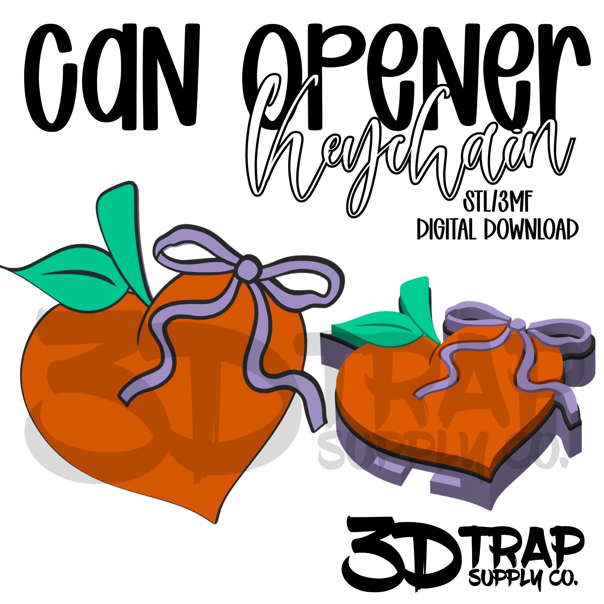 Peach Can Opener Keychain STL/3MF
