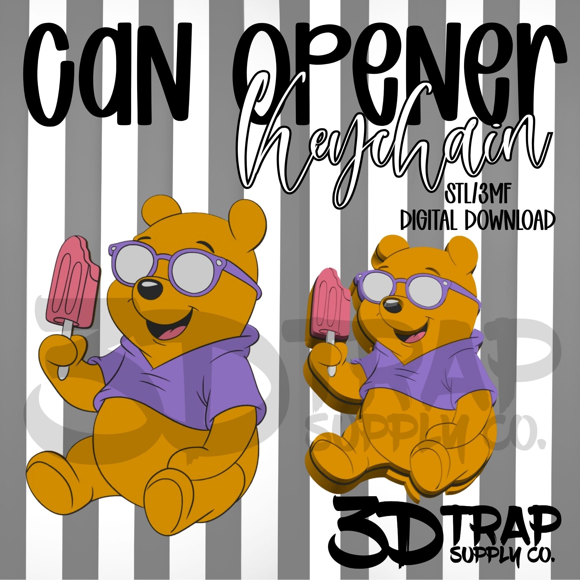 Bear Can Opener Keychain STL/3MF