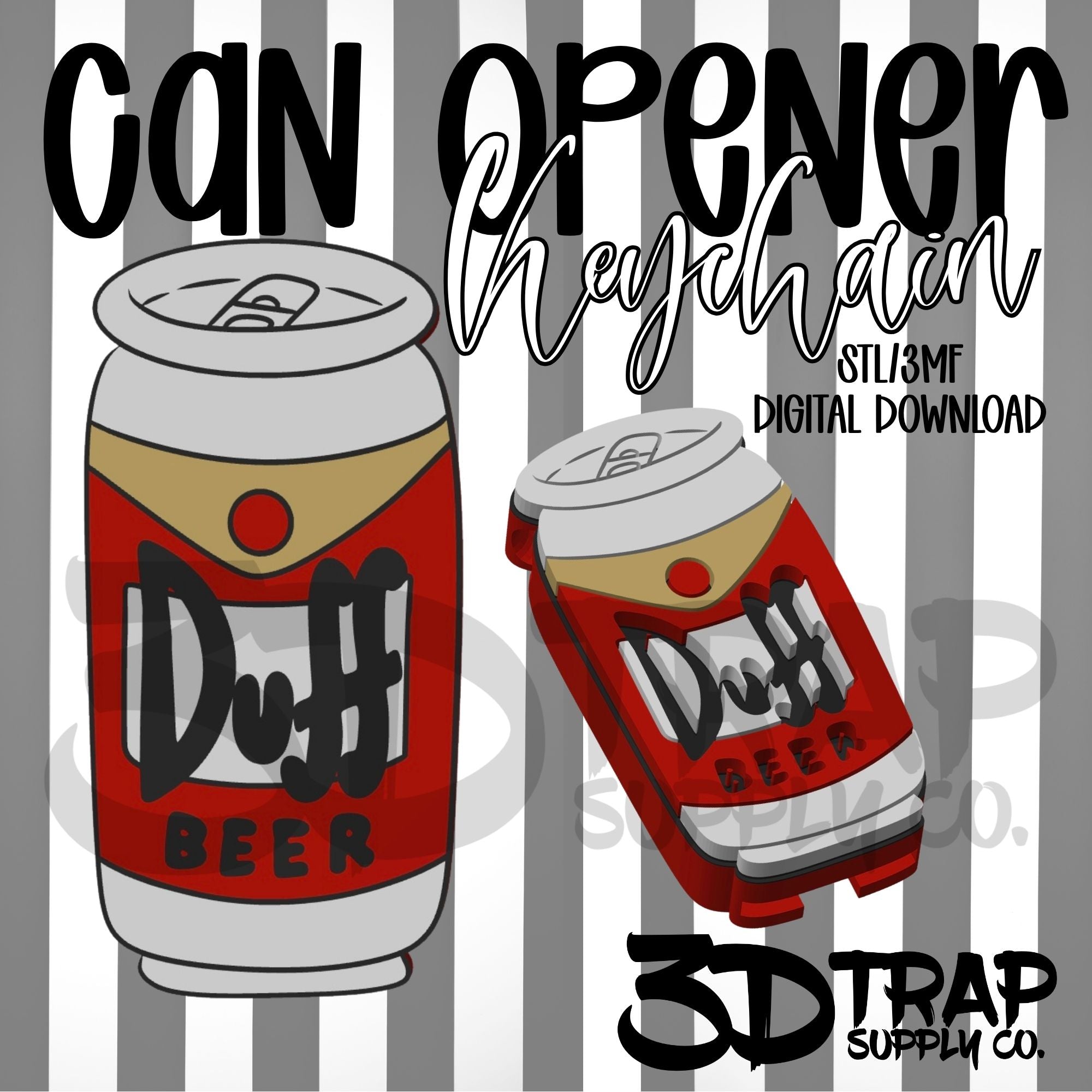 Beer Can Can Opener Keychain STL/3MF