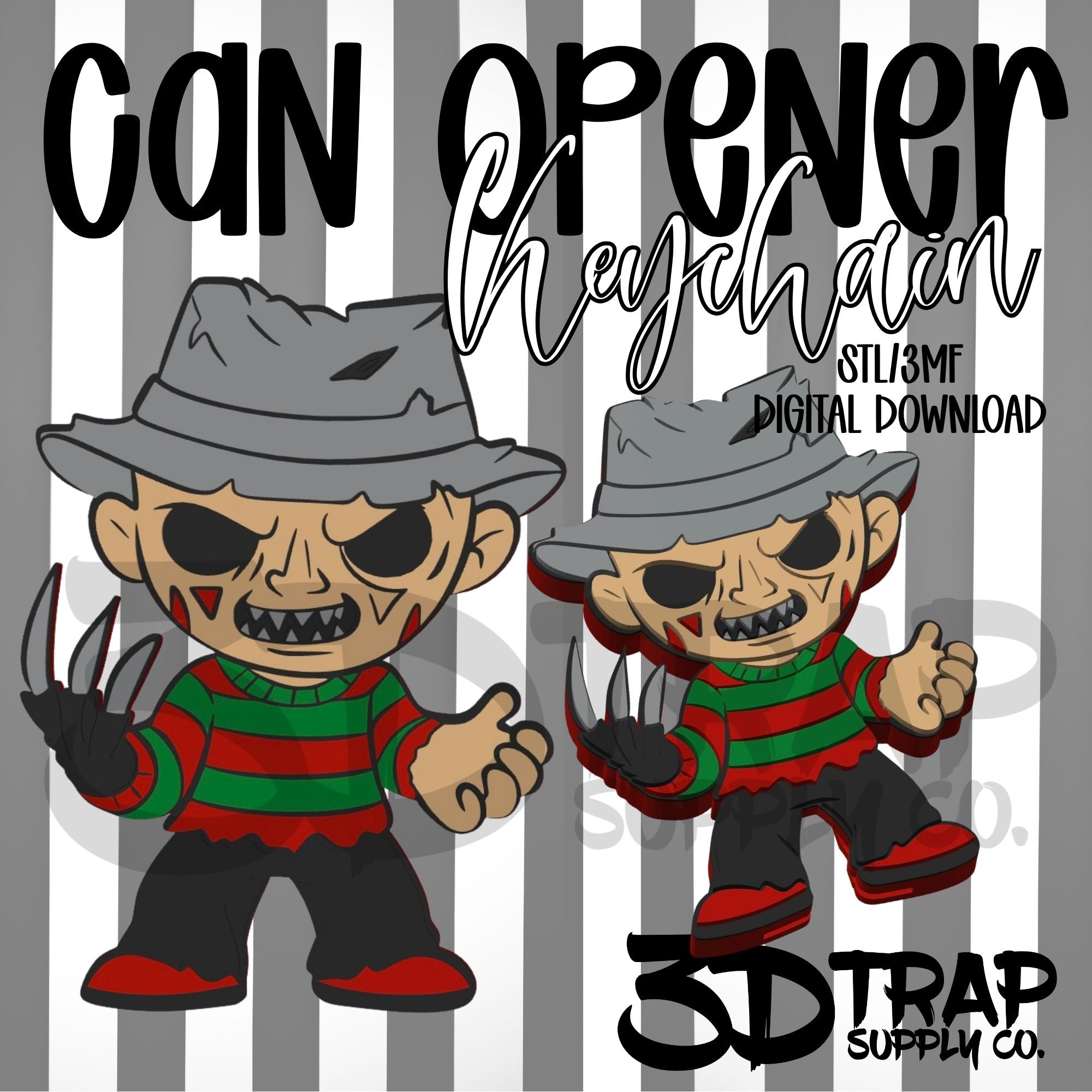 Scary Dream Guy Can Opener Keychain STL/3MF