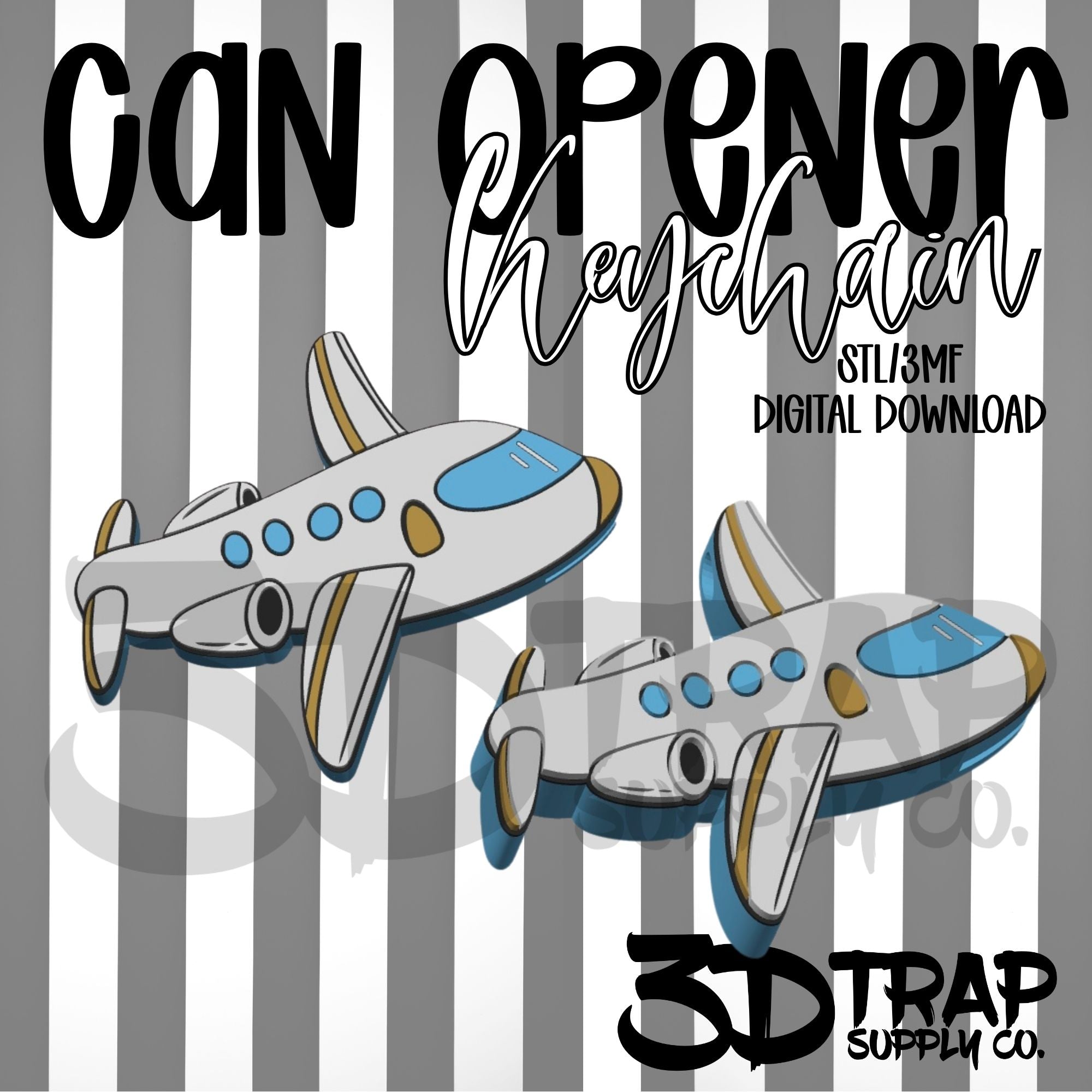 Airplane Can Opener Keychain STL/3MF