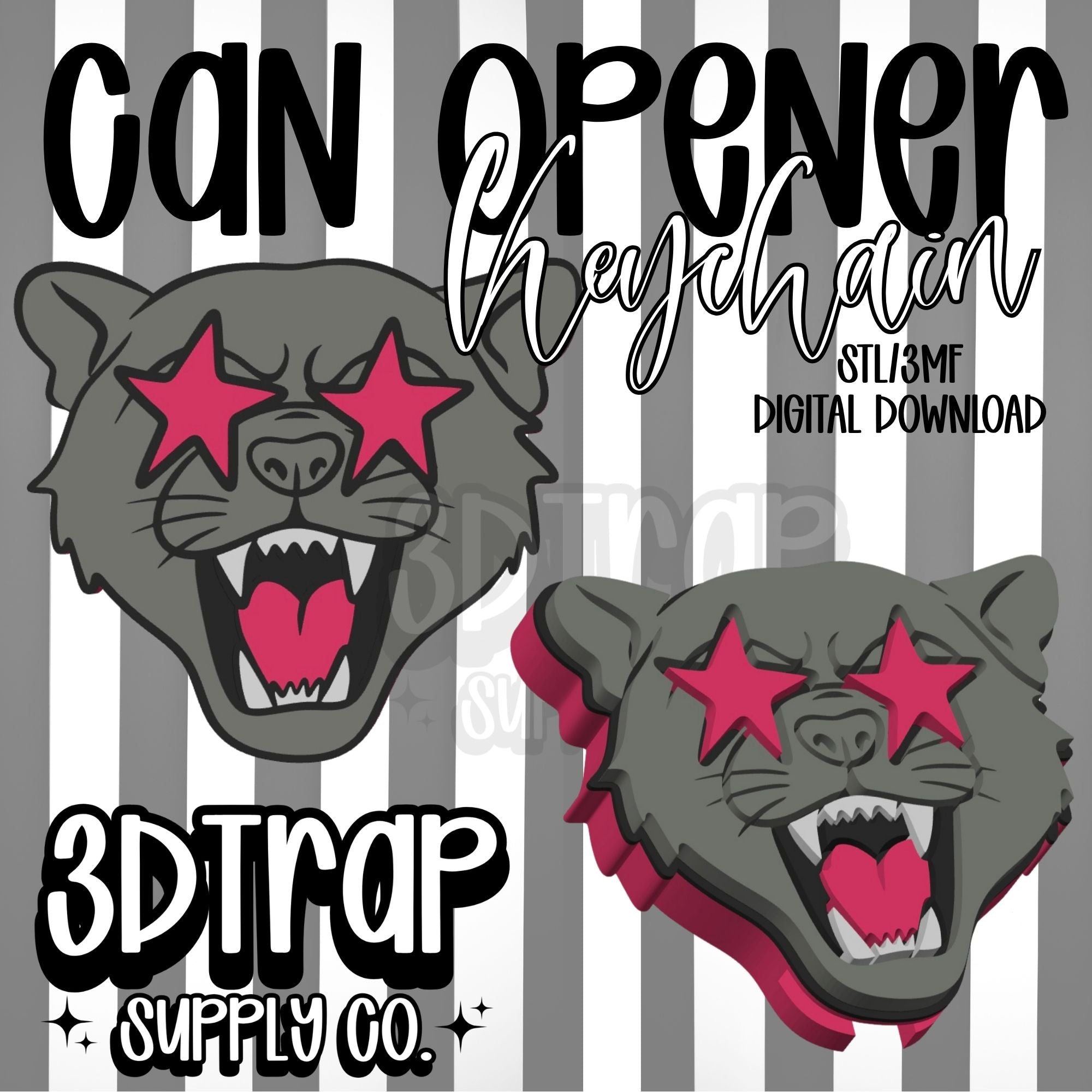 Wildcats Can Opener Keychain STL/3MF