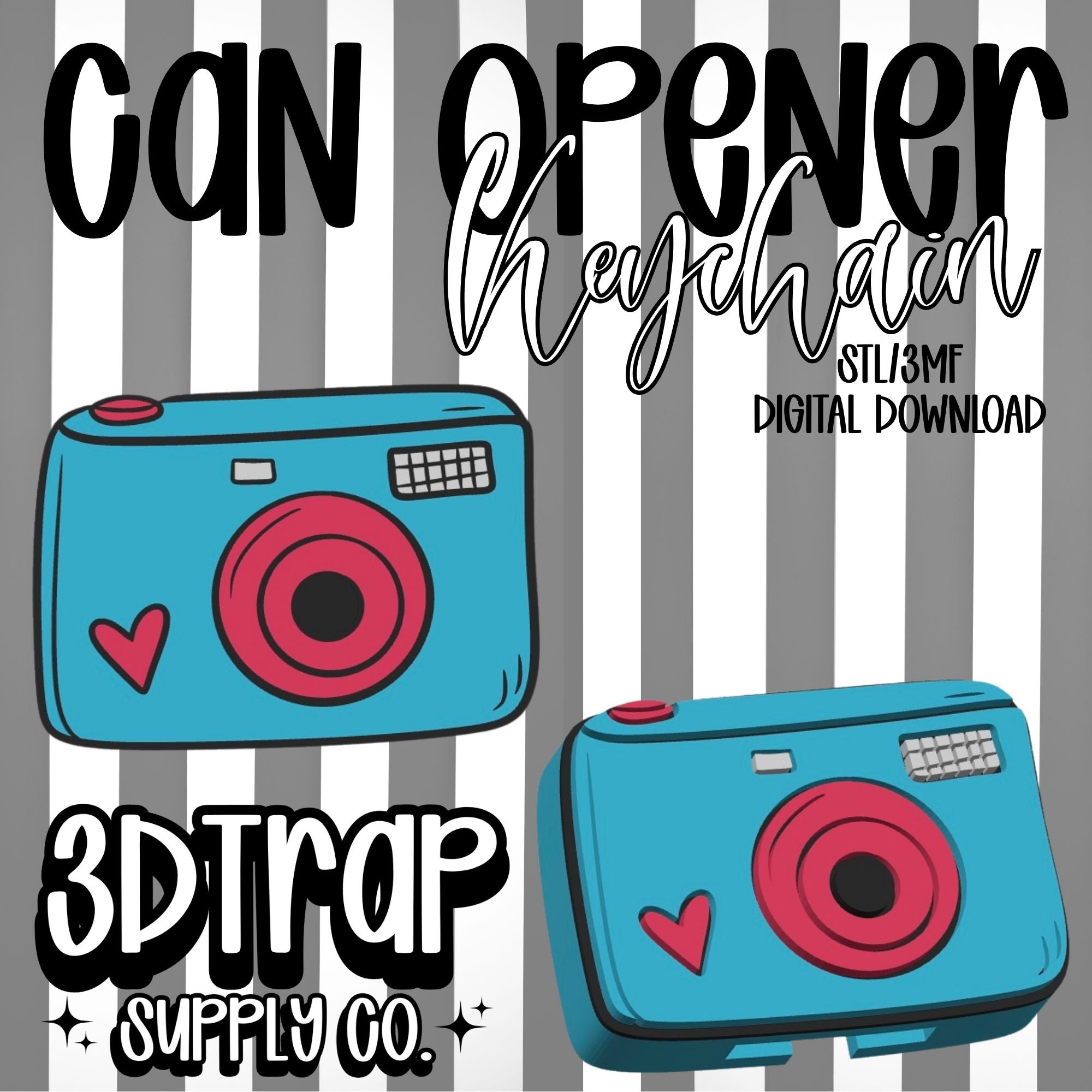 Camera Can Opener Keychain STL/3MF