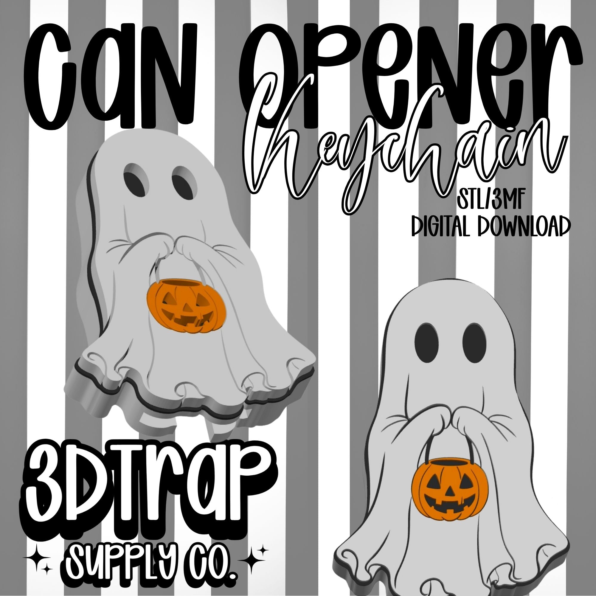 Ghost Can Opener Keychain STL/3MF