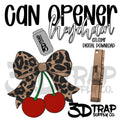 Leopard Bow Cherries  Can Opener Keychain STL/3MF