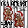 Gingerbread Man Can Opener Keychain STL/3MF