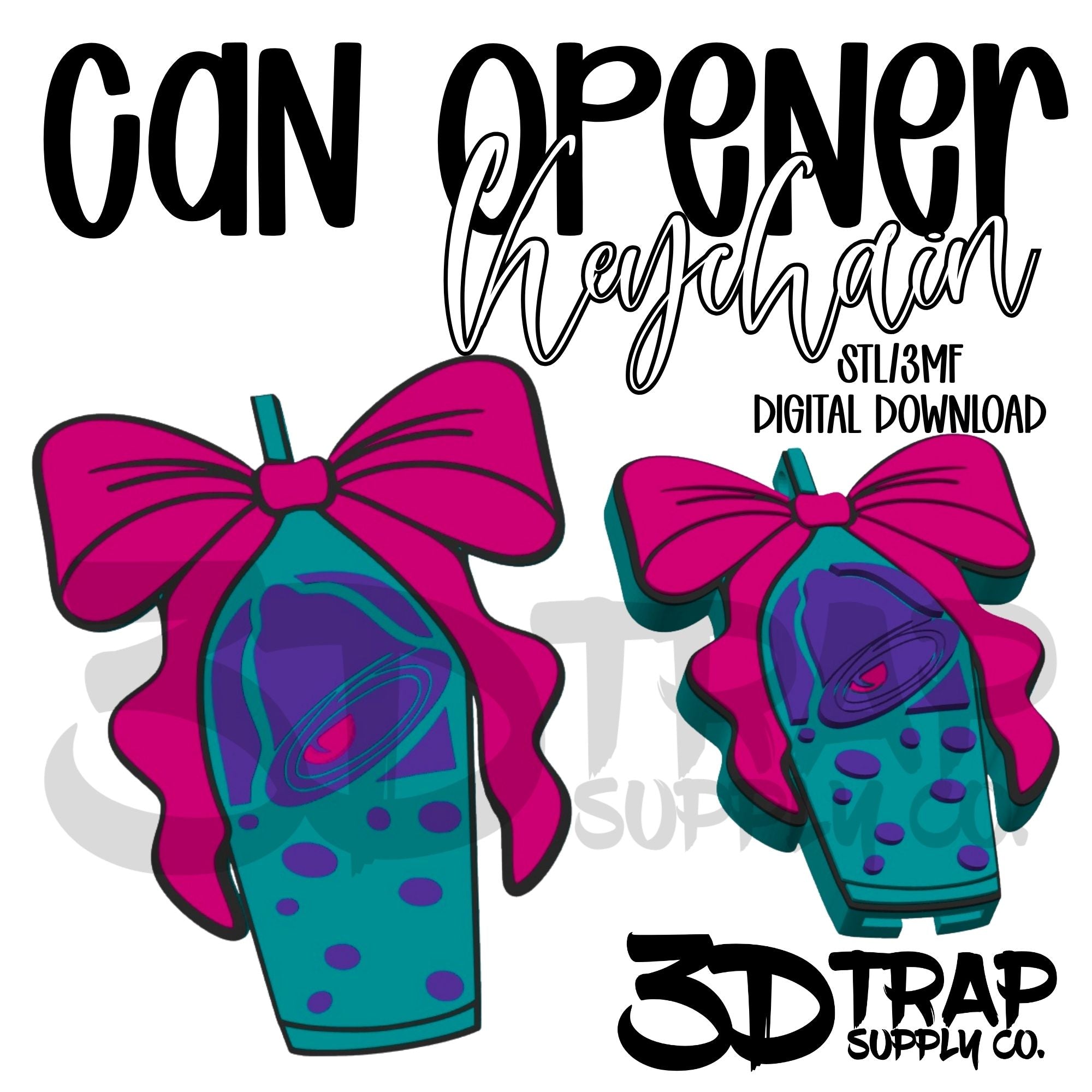 Blue Drink  Can Opener Keychain STL/3MF