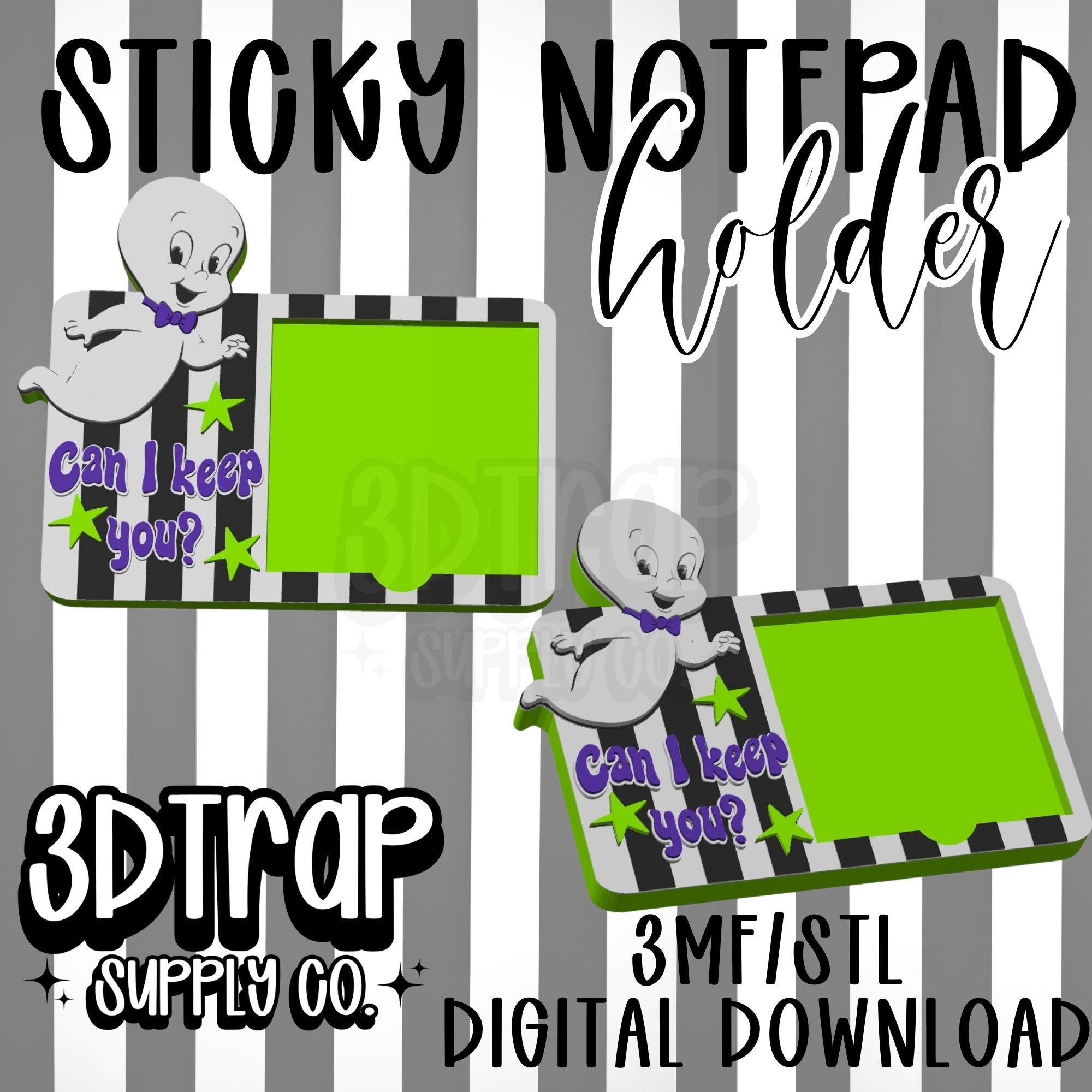 Cute Ghost  Post it Container STL/3MF