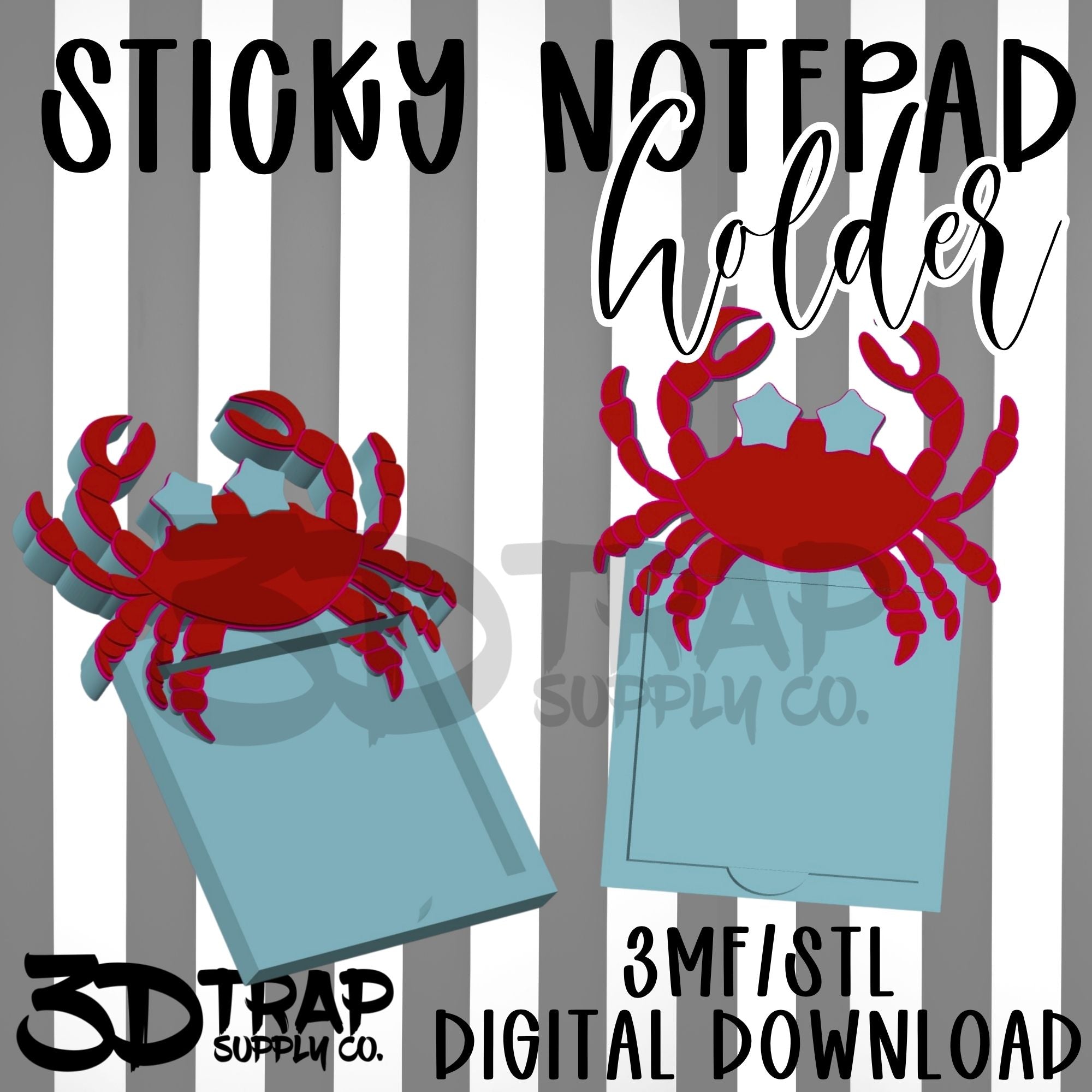 Crab Post it Container STL/3MF