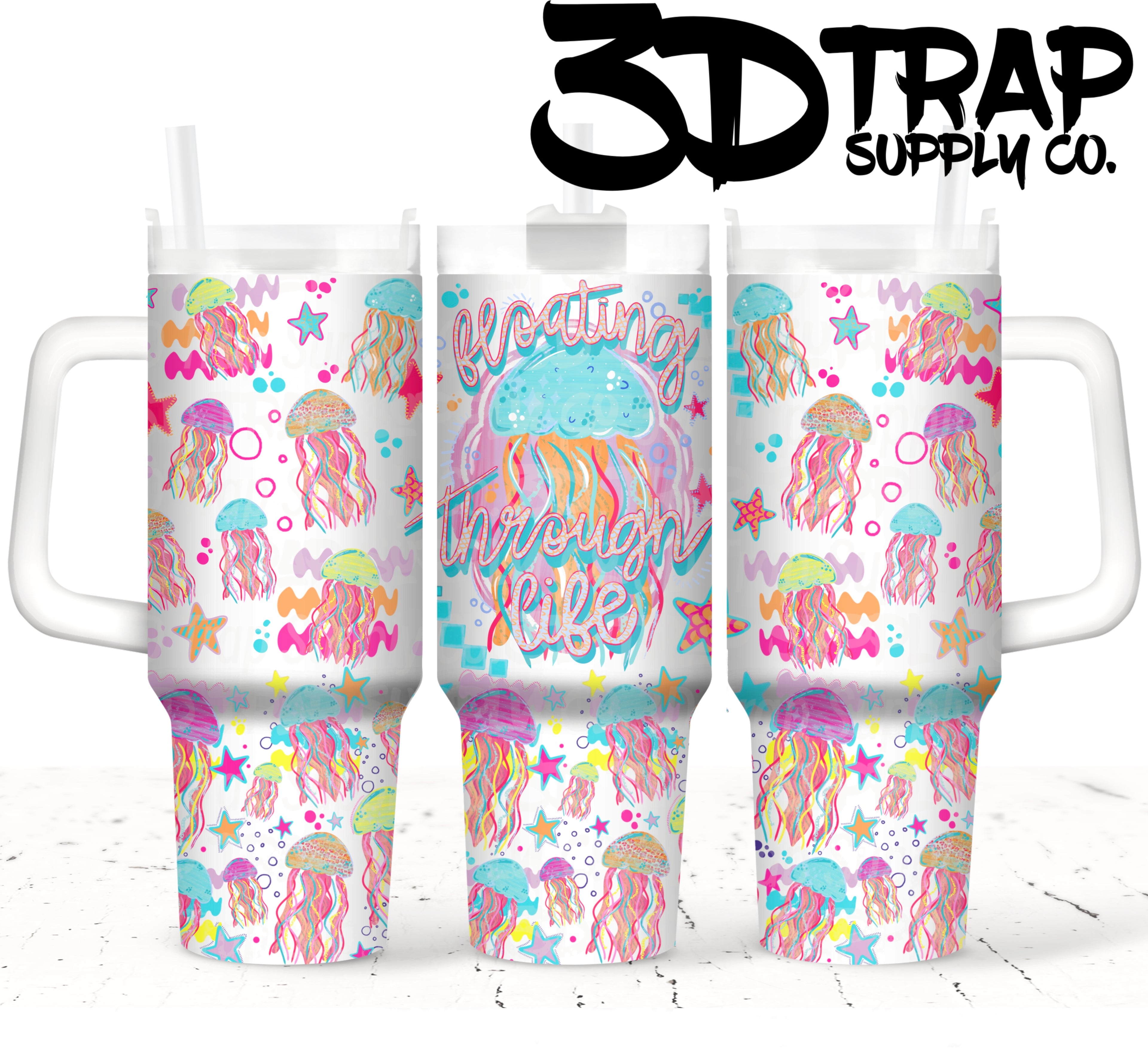 Floating through life 40 OZ tumbler design