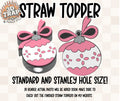 Pink Ornament Straw Topper