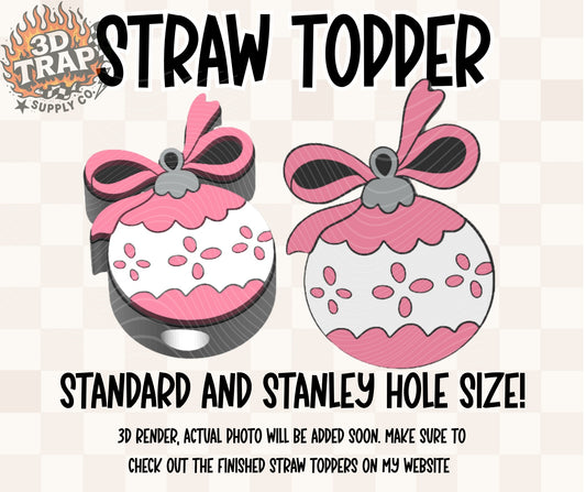Pink Ornament Straw Topper