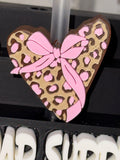 Leopard heart  Straw Topper