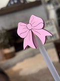 Pink bow  Straw Topper