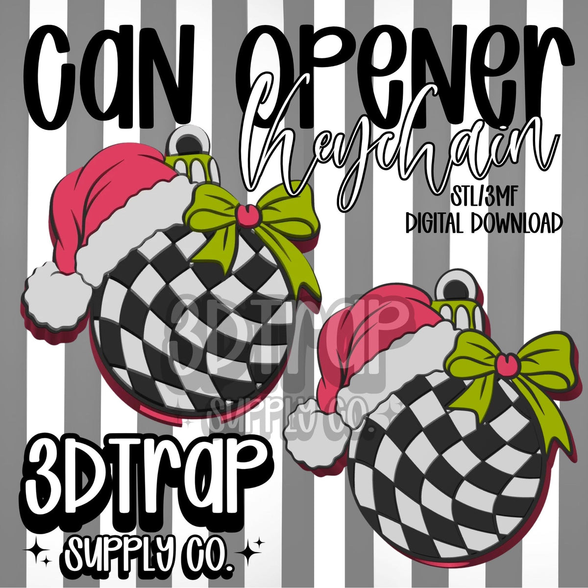 Christmas Ornament Can Opener Keychain STL/3MF